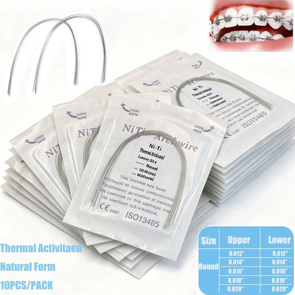 10packs Dental Orthodontic Round Arch Wire Bracket Braces Various Materials
