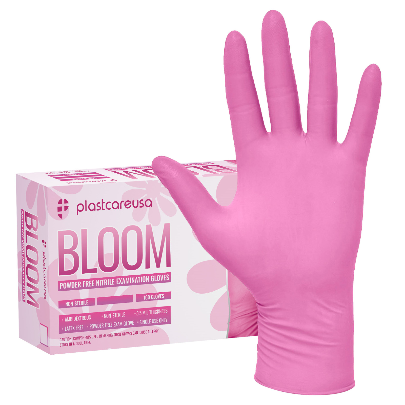1000 Large Pink Nitrile Gloves, Latex & Powder Free, Salon Nail Tech Blush