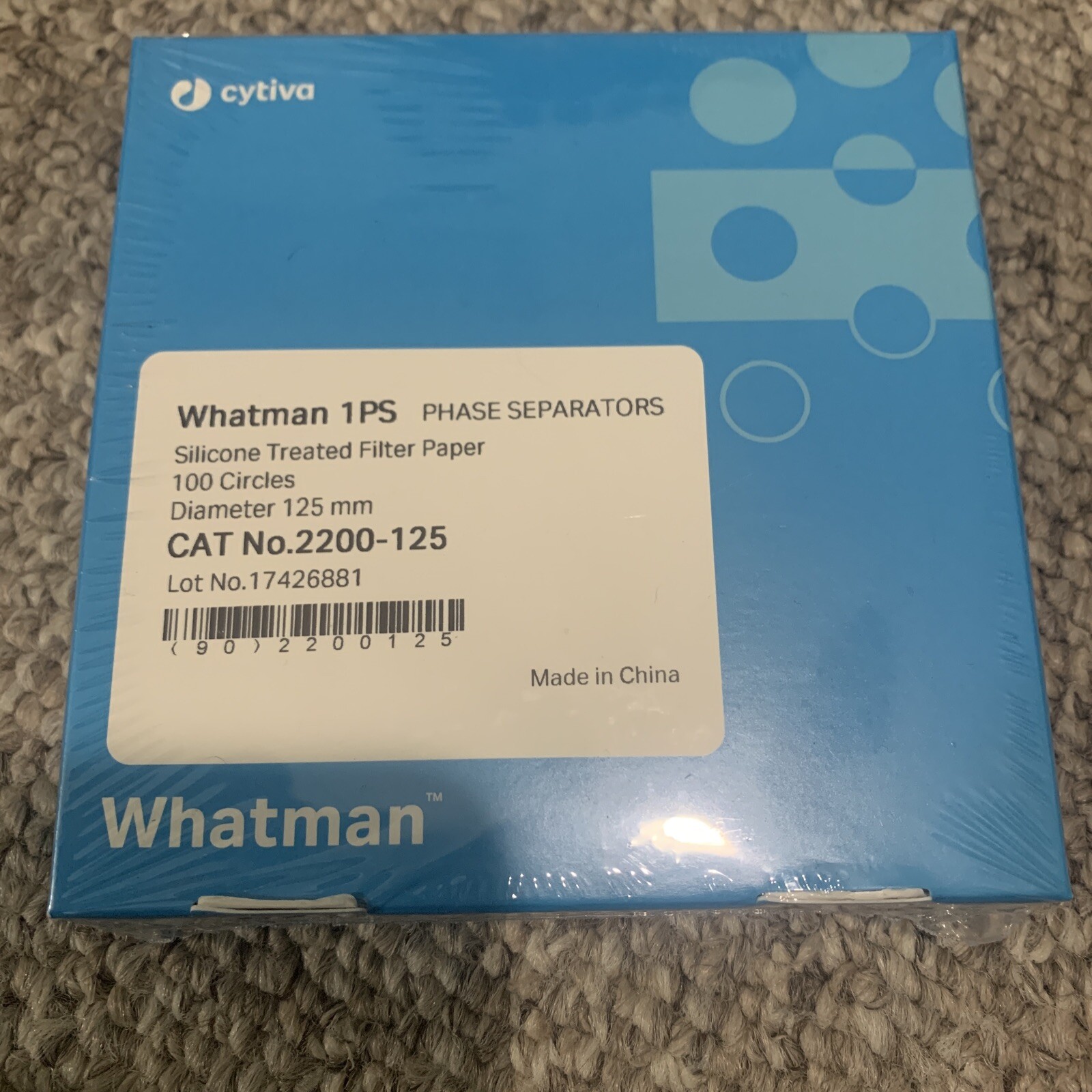 Whatman 1PS Phase Separators Filter Paper 125 mm Diameter 2200-125 100 Circles