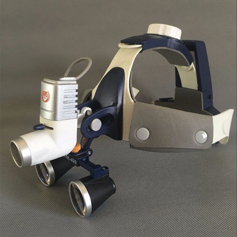 3.5X Binocular Magnifier Medical Loupes + 5W LED Dental Headlight KD-205AY-2