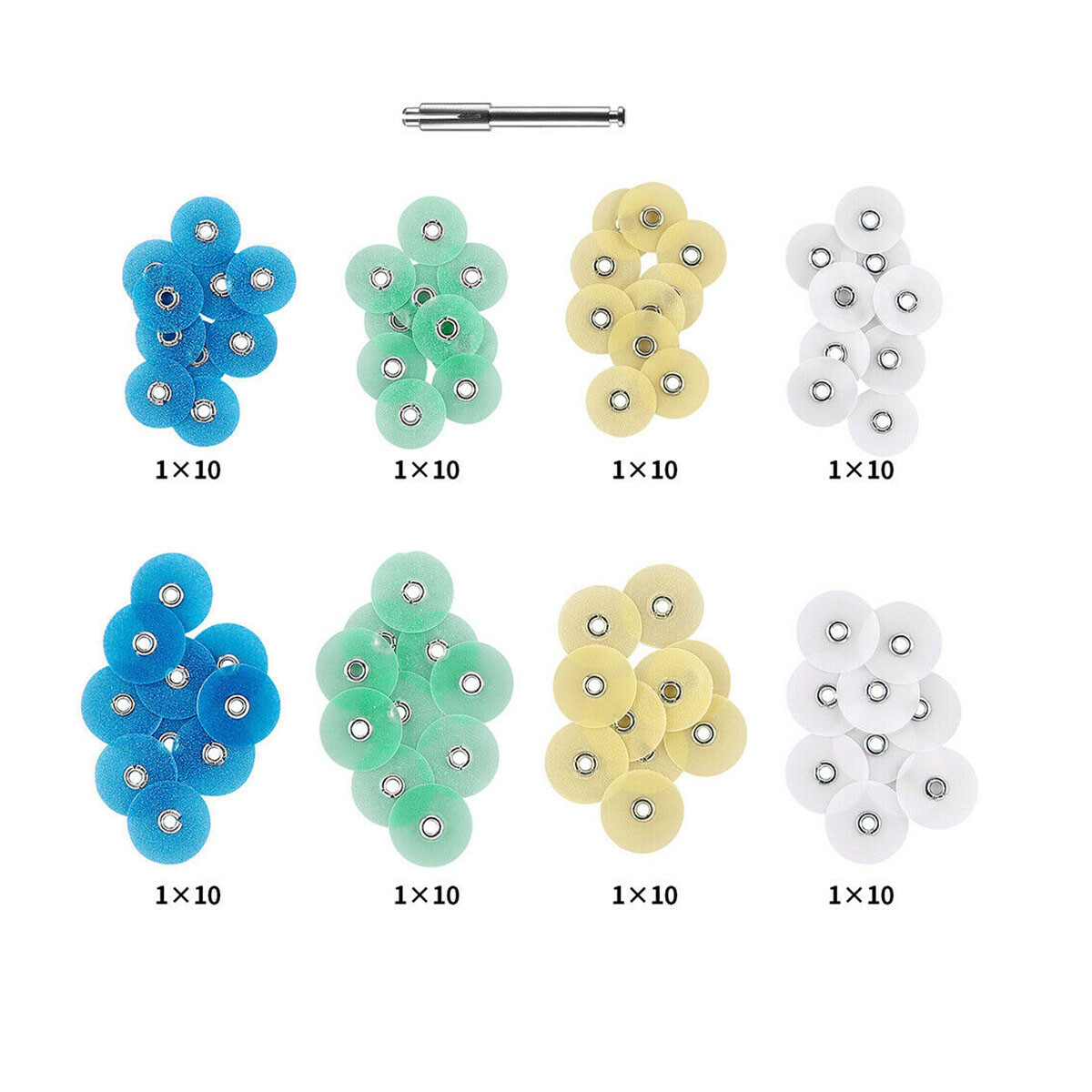 80pcs Dental Composite Finishing Polishing Discs 12/14mm+2pcs Mandrel