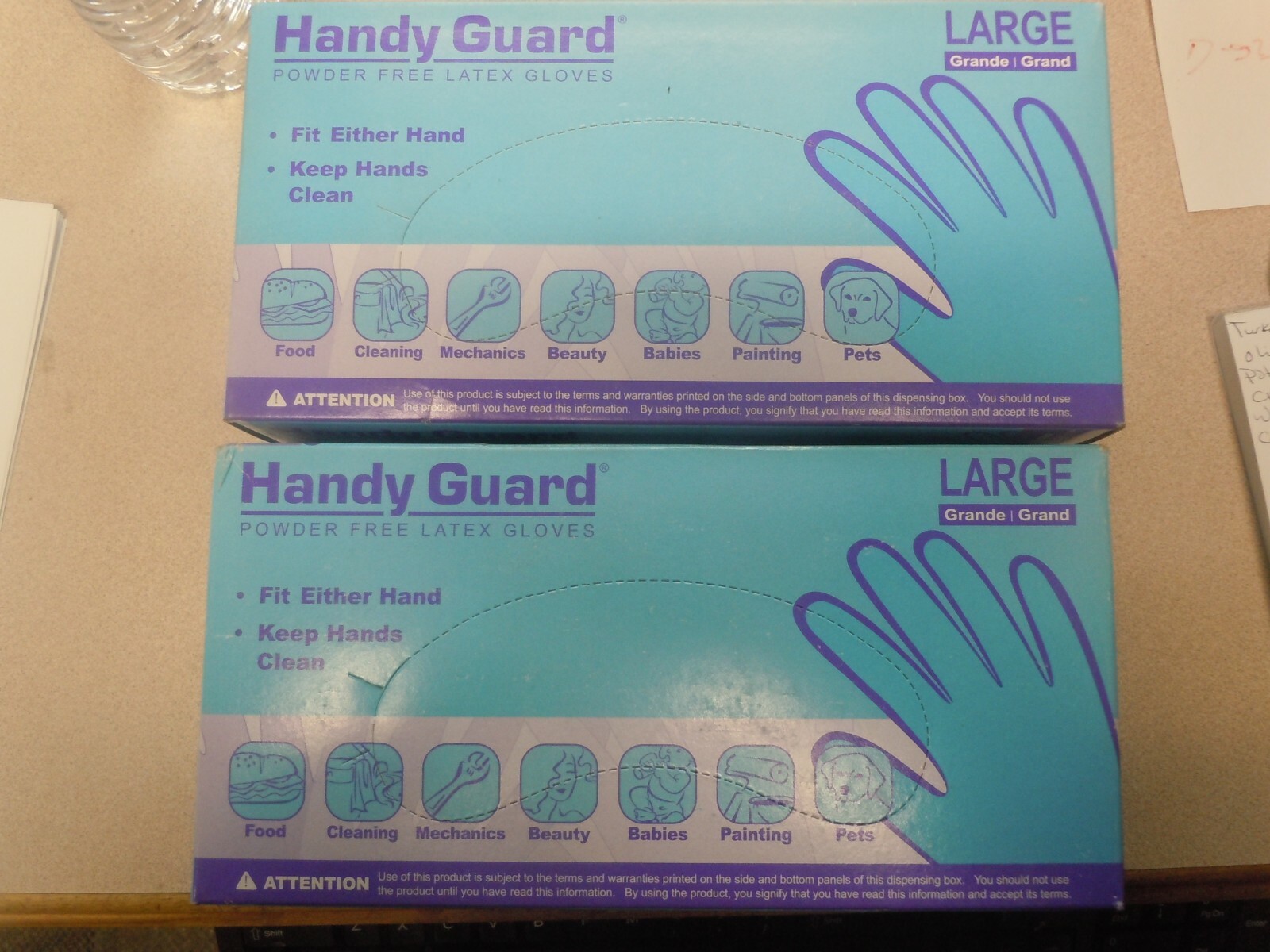 Adenna Handy Guard 4 mil Latex Powder Free Gloves (White, Large)2 boxes of 100