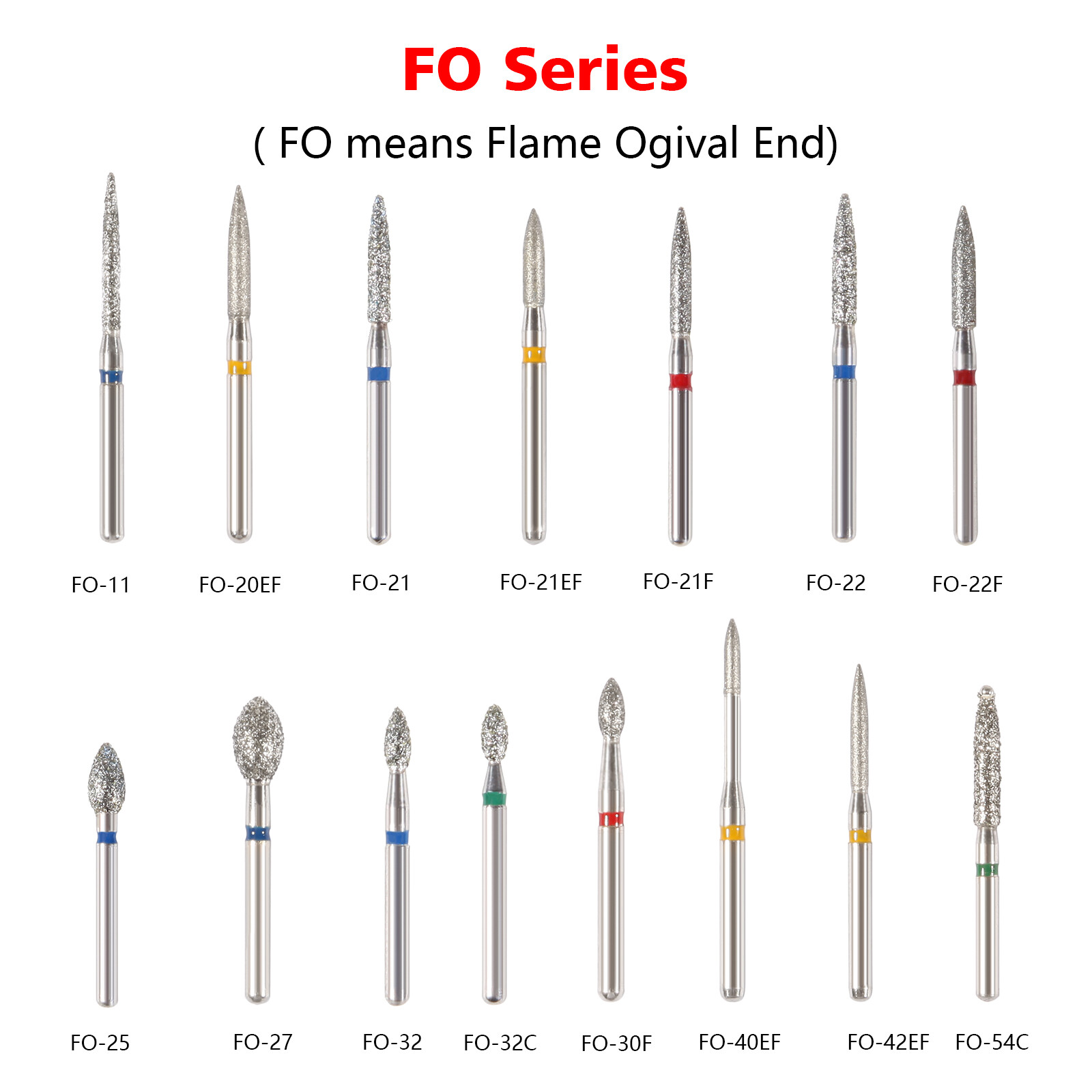 All Types Dental FG Diamond Burs for High Speed Handpiece Friction Grip 5pc/pack