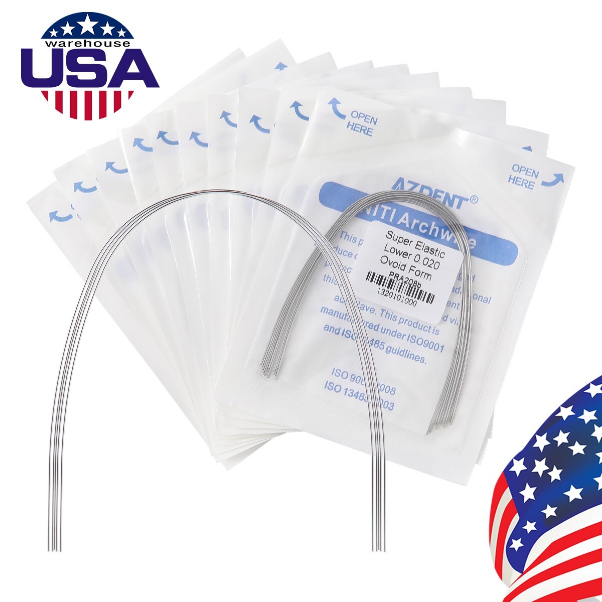 AZDENT Dental Orthodontic Super Elastic NITI Arch Wire Round Ovoid/Nature Form