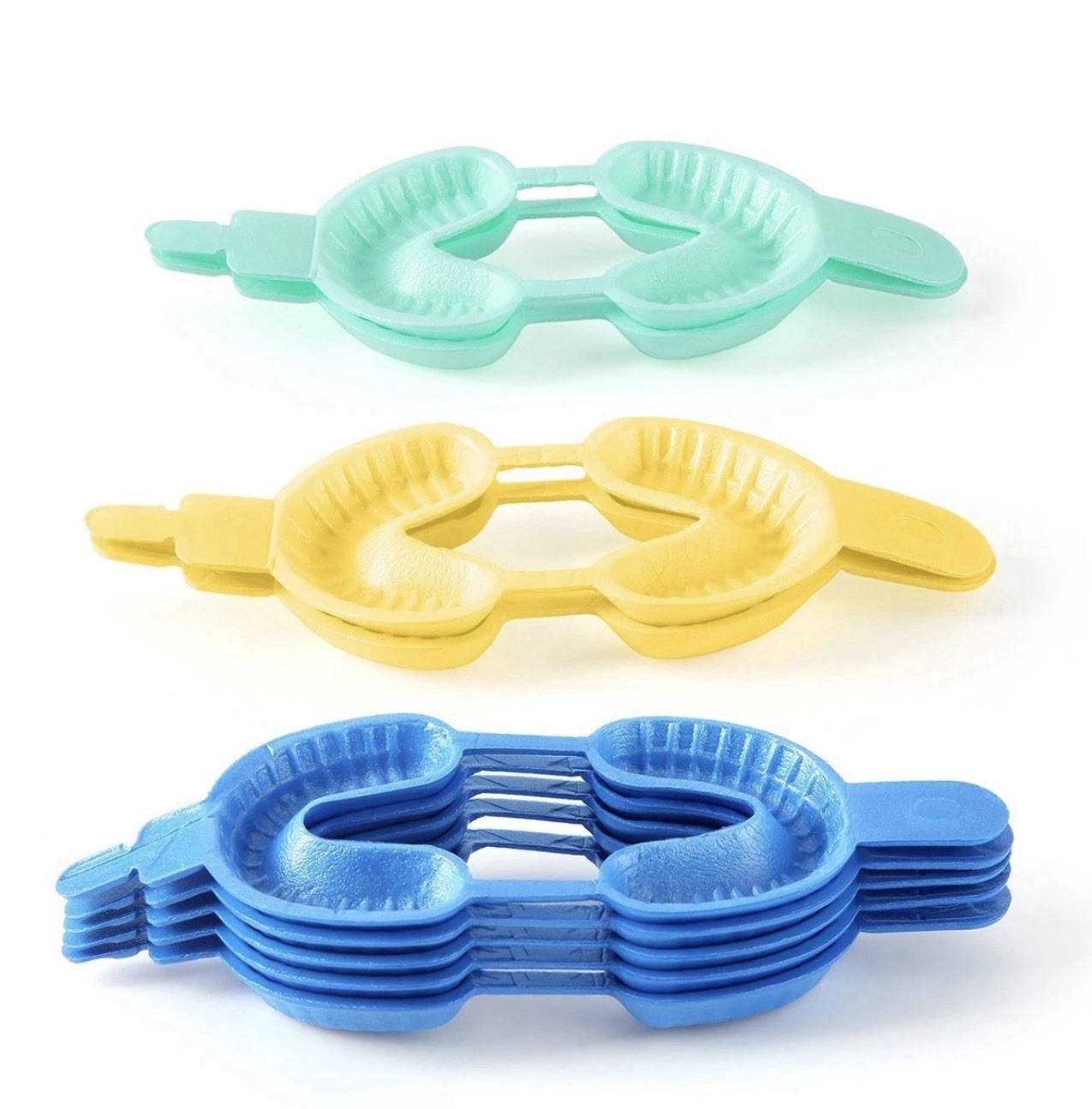 Disposable Dental Fluoride Trays Dual Arch Tray for Gel Foam S/M/L 2Ppcs=1 Pair