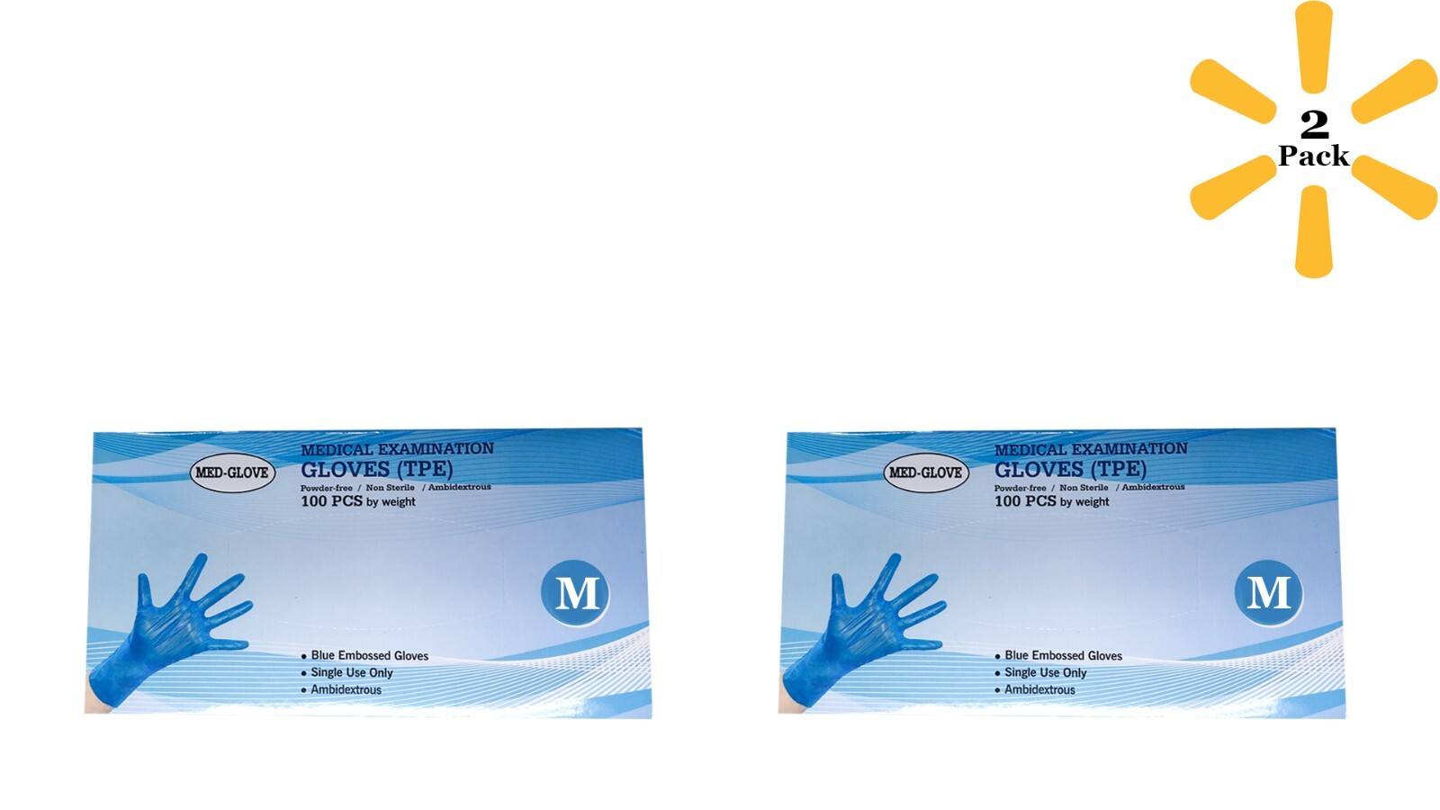 MED-GLOVE Medical Examination Gloves(TPE) , MEDIUM – 2 Boxes of 100