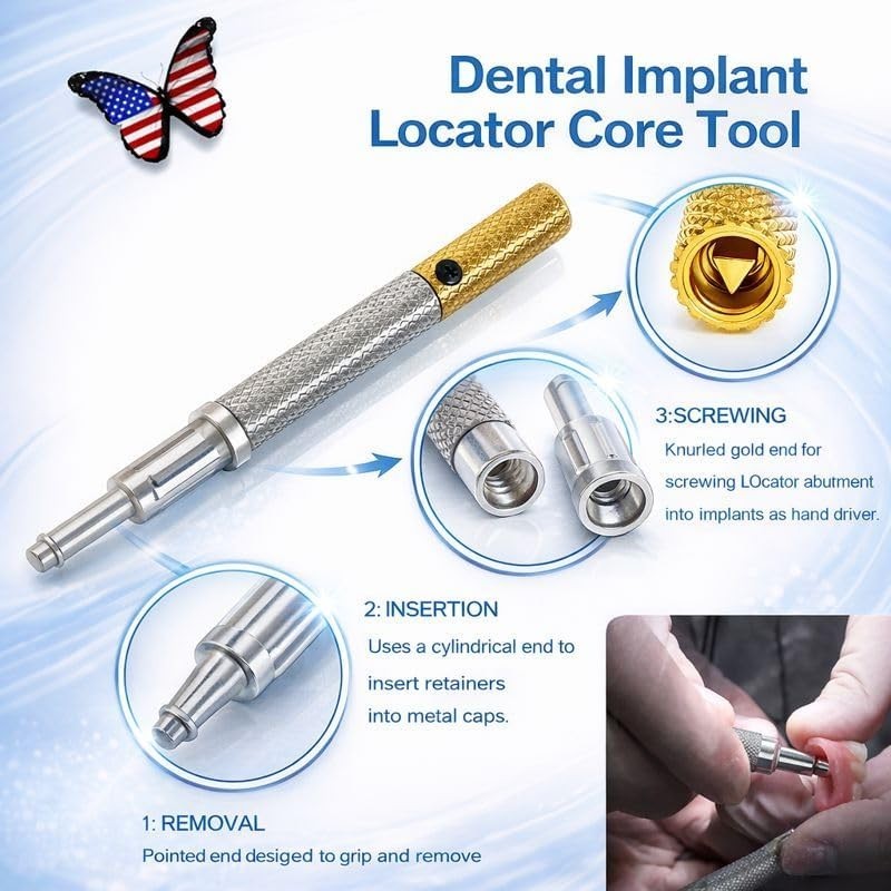 US Dental Locator Core Tool 3-in-1 Insertion Removal Driver Zest Locator Legacy