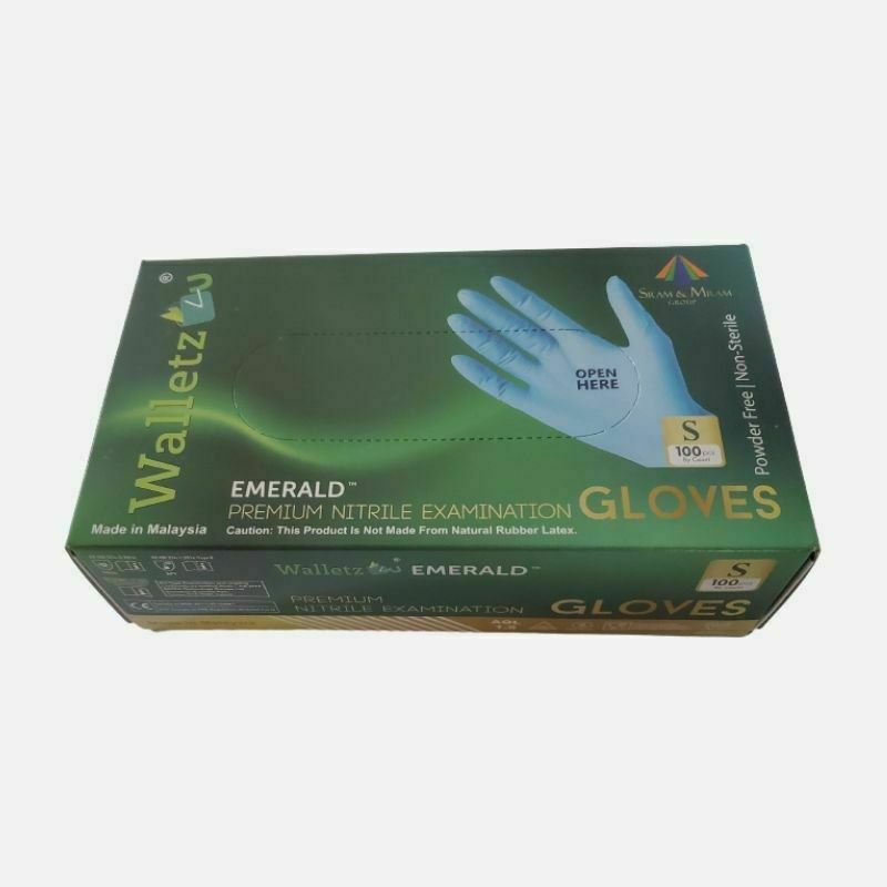 Emerald Disposable Medium Premium Nitrile Exam Glove 3mil Blue Powder Free
