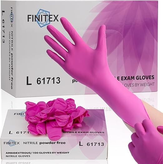Guantes desechables de nitrilo rosa sin látex – 3,5 milésimas (100 unidades) sin