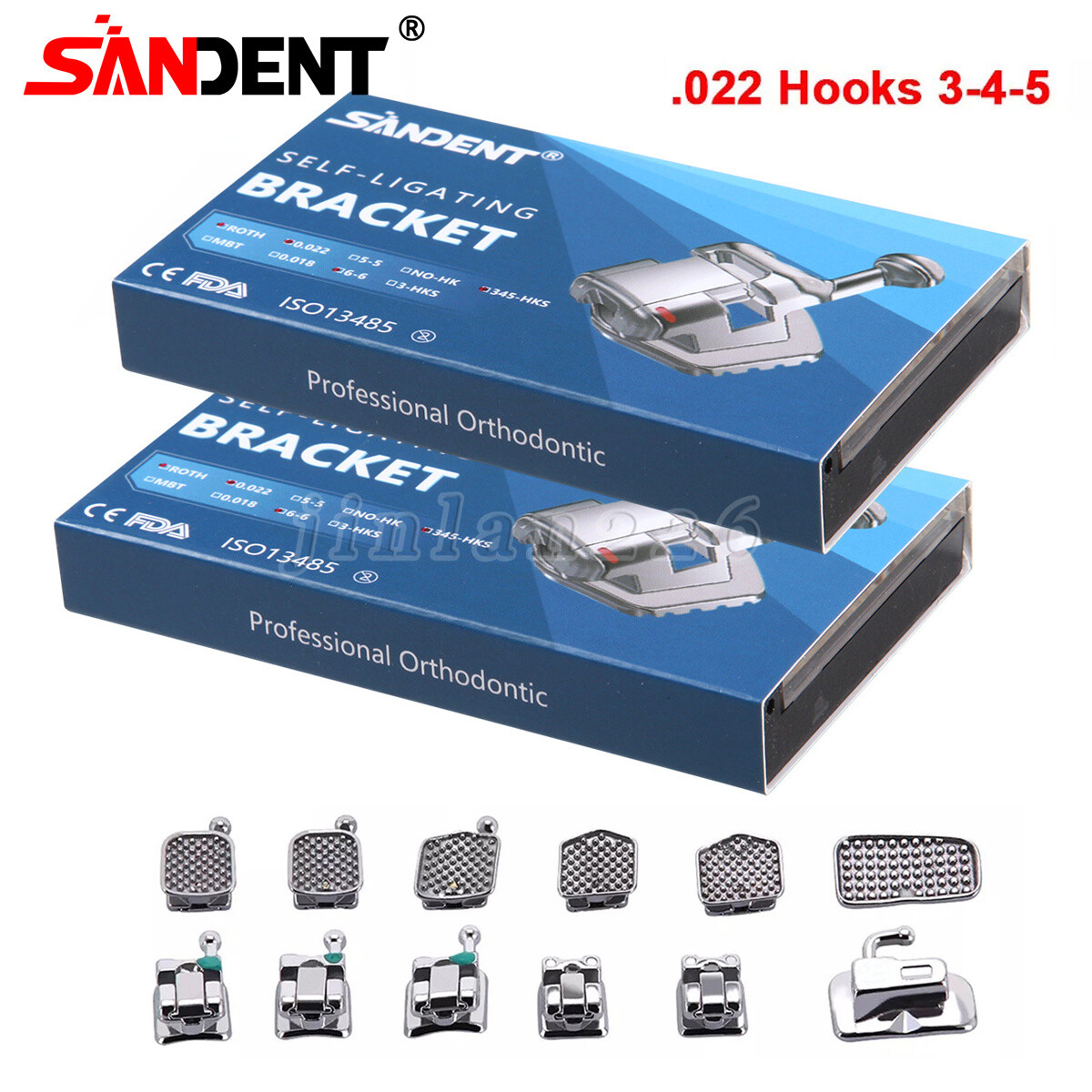 Dental Orthodontic Self Ligating Brackets Braces Roth .022 345 HK+Buccal Tube