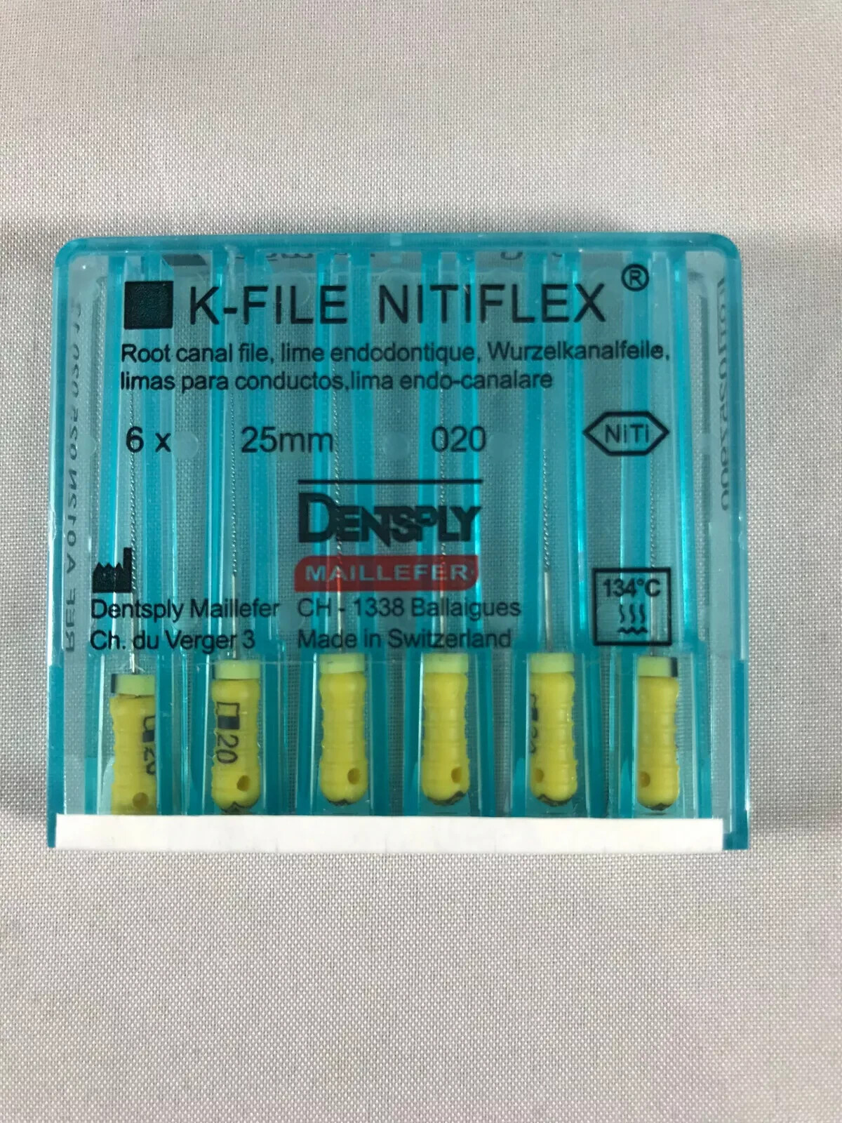 Dentsply Maillefer K-file Endodontic NiTiFlex steel 25mm All sizes – 30 files/pk
