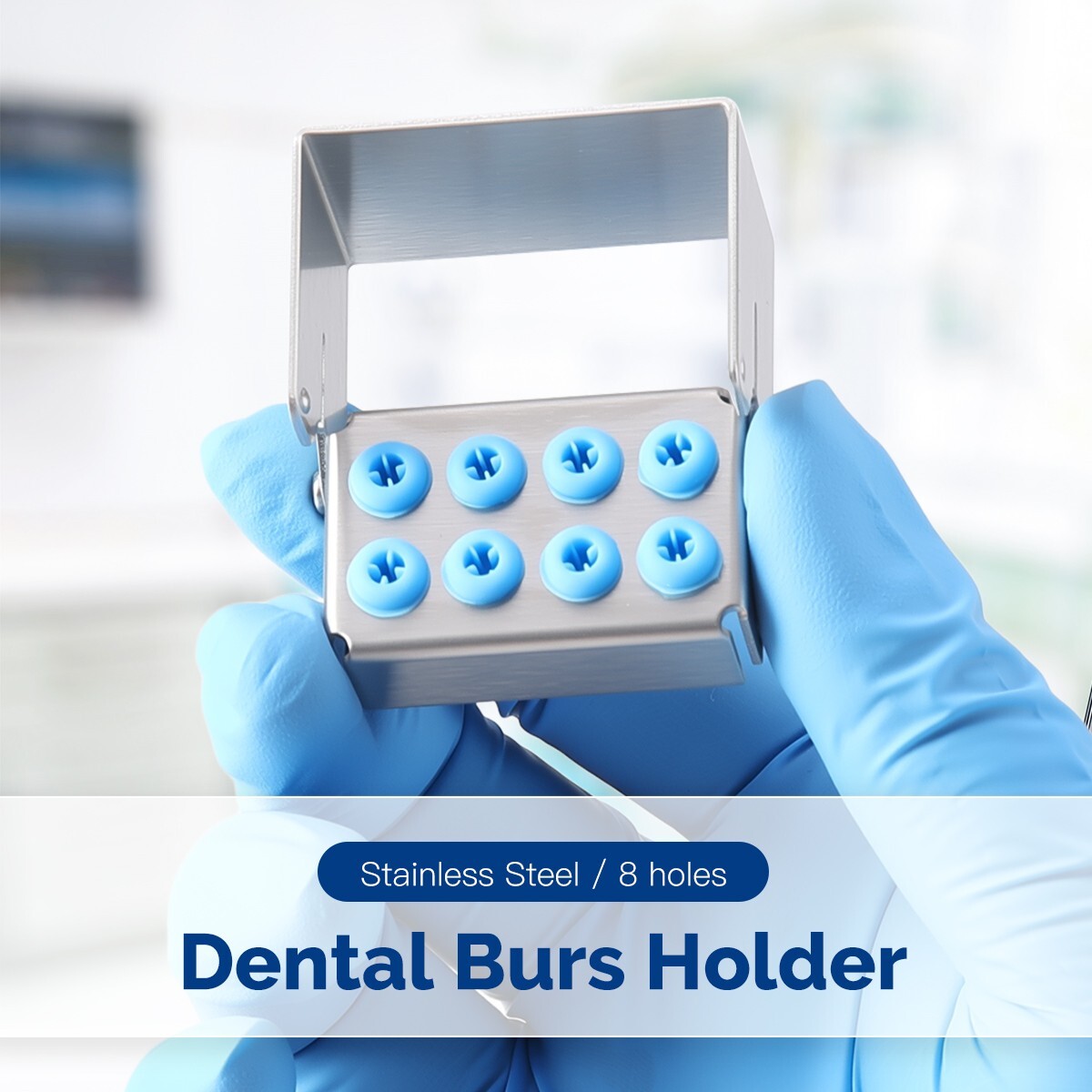 AZDENT Dental Burs Holder Disinfection Block Case Box Dentist Stand 8/30 Holes