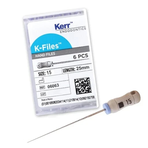 Kerr Stainless Steel K-Files 30mm Size 15 6/Pk 06063
