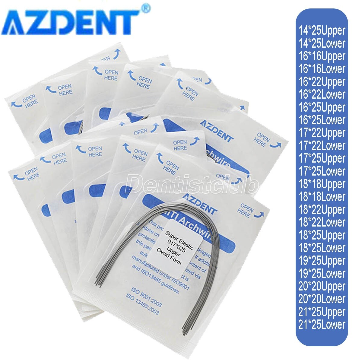 Dental Orthodontic Super Elastic Niti Rectangular Arch Wires Ovoid /Nature FDA