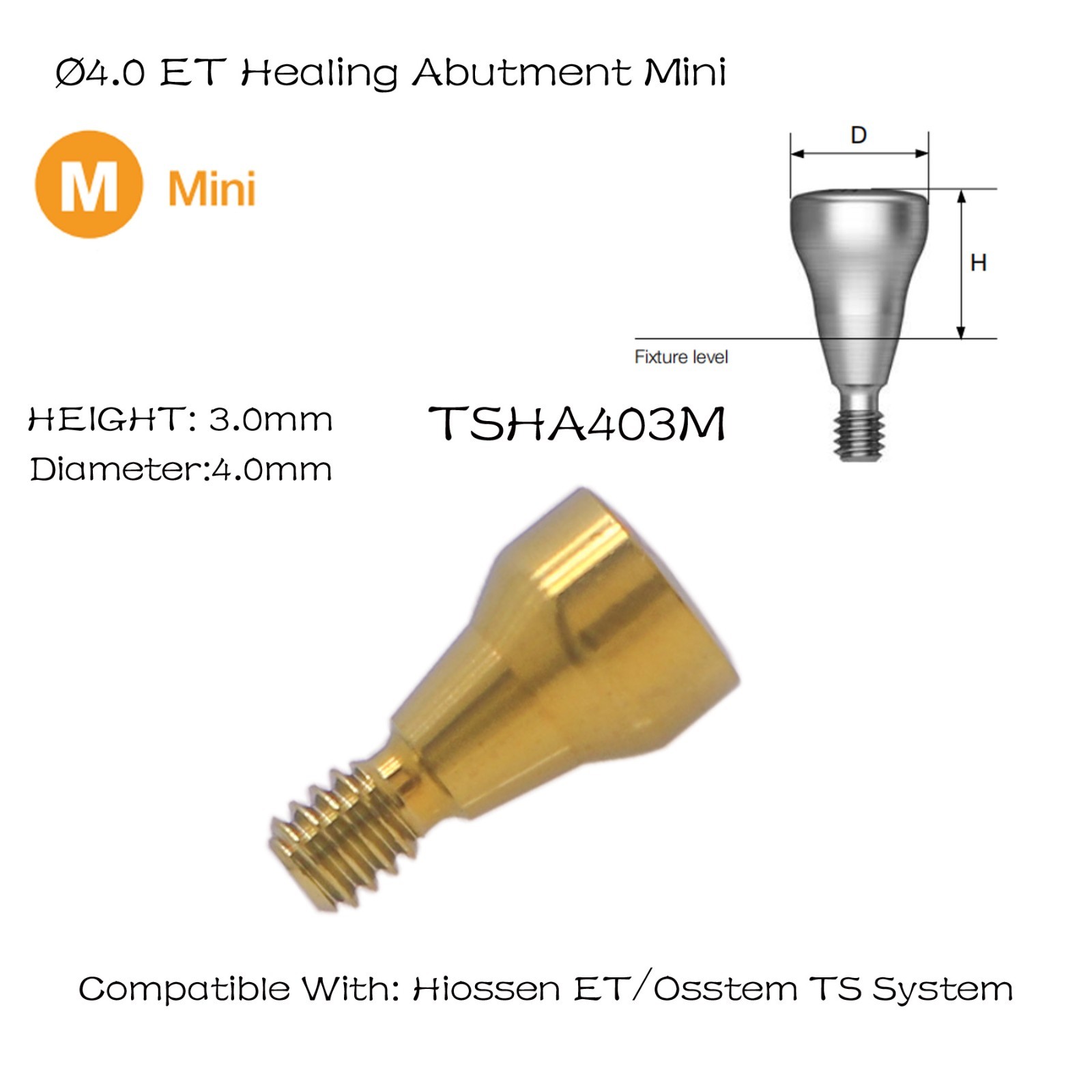 Hiossen ET Dental Titanium Locator Healing Abutment Transfer Impressions Analog