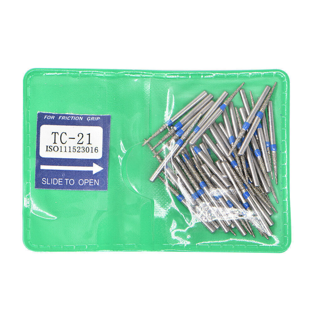50 Pcs Dental Diamond FG High Speed Burs For Polishing Smoothing TC Series Burs