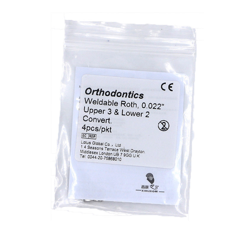 50×Dental Orthodontics Weldable Buccal Tubes Roth 0.022” Conv U3 L2 4pcs/pack
