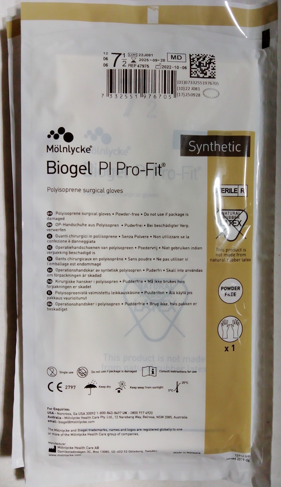 Lot of 12 Pairs Sterile Biogel PI Pro-Fit Polyisoprene Surgical Gloves Size 8.5