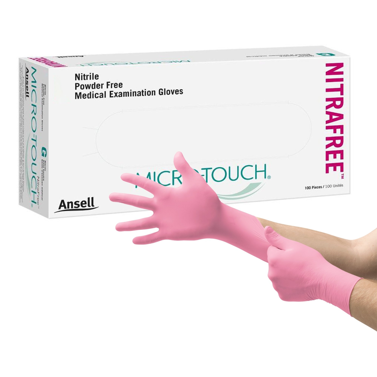 Micro-Touch NitraFree Nitrile Exam Glove Standard Cuff Length MEDIUM 100 per Box