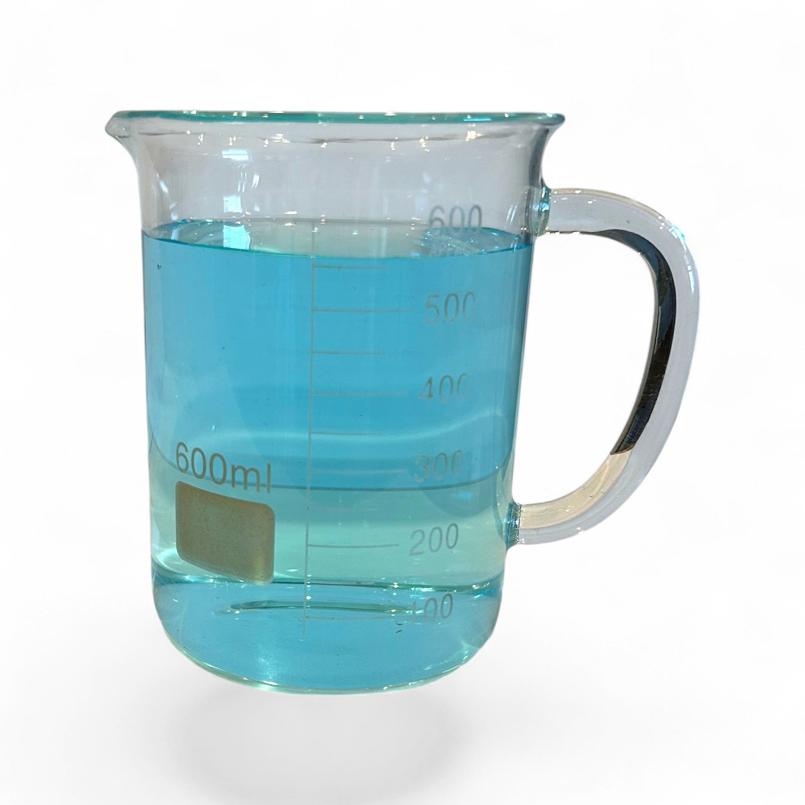 Beaker, Mug, Borosilicate Glass, 600ml, with Handle and Pour Spout