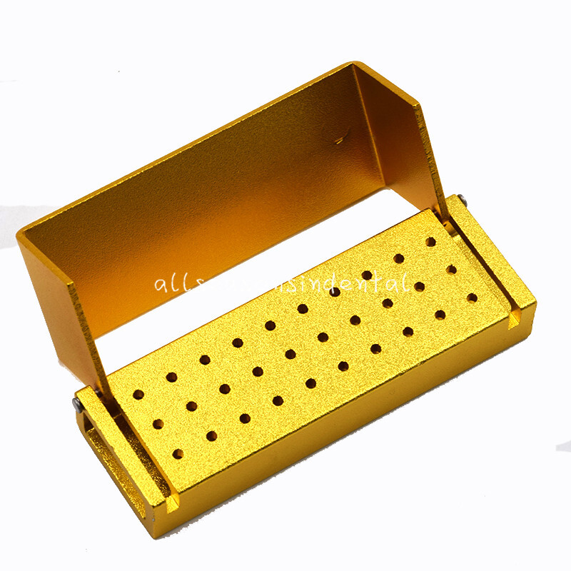 30 Holes Dental Aluminum FG 1.6mm Disinfection Burs Holder Sterilize Block Box