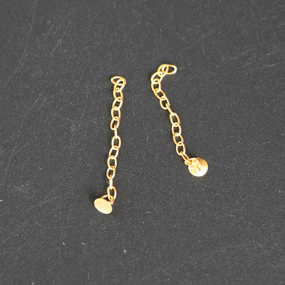 1 Pack Dental Orthodontic Button Chain Gold Round 2Pcs/pack