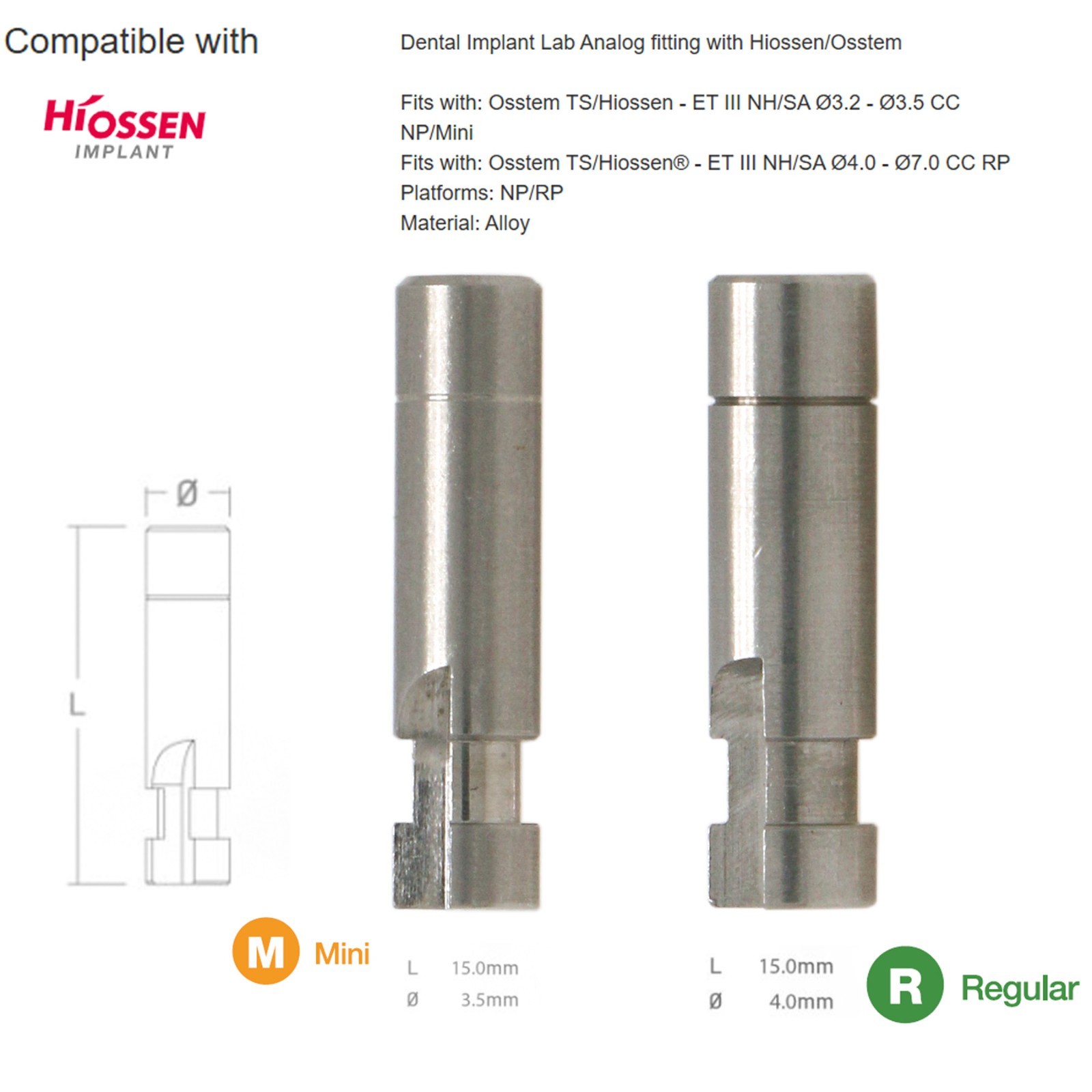 Hiossen ET Dental Titanium Locator Healing Abutment Transfer Impressions Analog