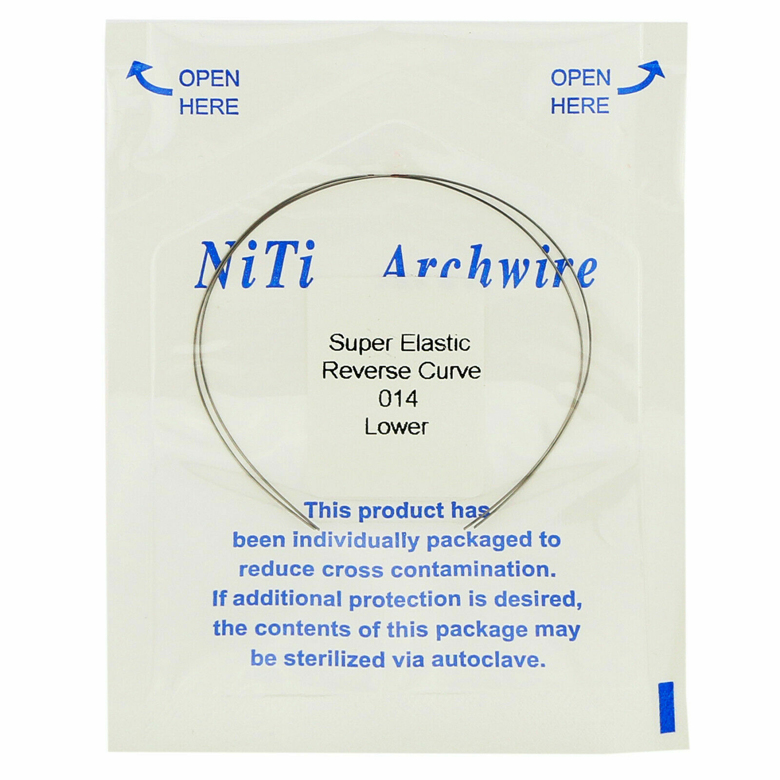 1 Pack 2 Pcs Dental Orthodontic Niti Arch Wire Reverse Curve Round/Rectangular