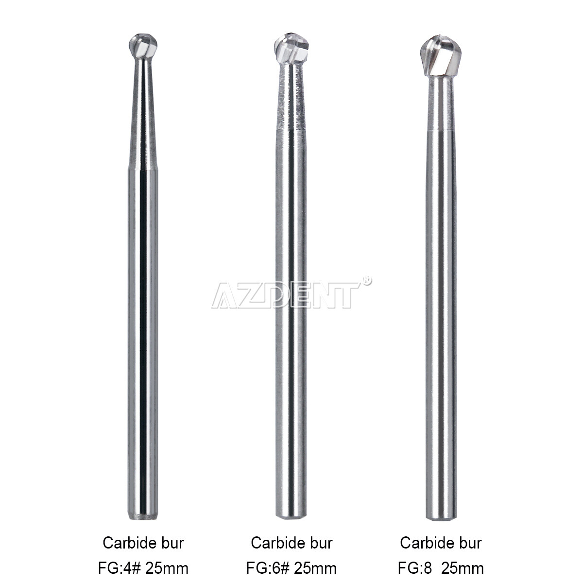 AZDENT Dental Surgical Handpiece FG Bur Tungsten Carbide Round/Straight Fissure