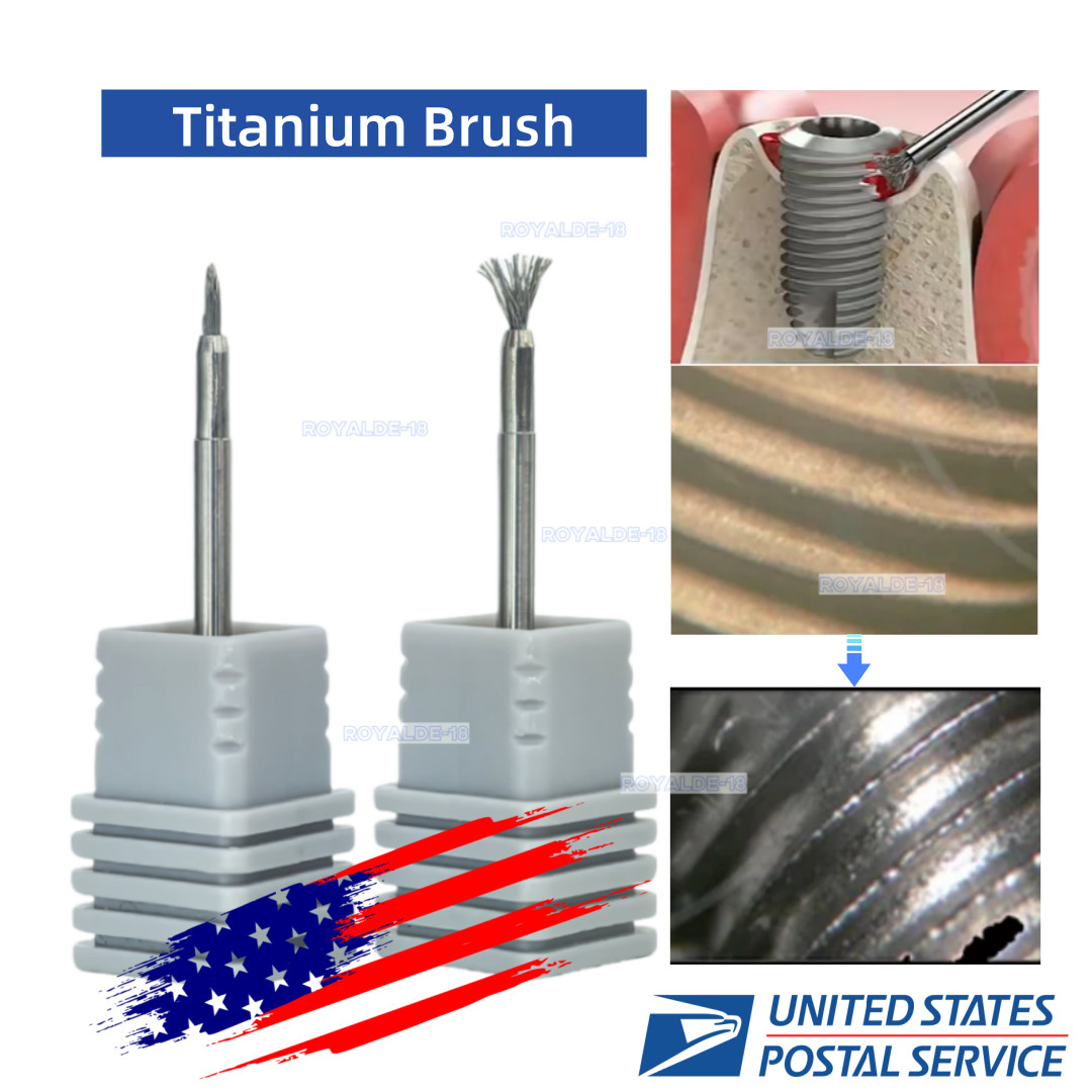 Dental Titanium Brush Surface Cleaning Brush Peri-implantitis Bristles Tool Tape
