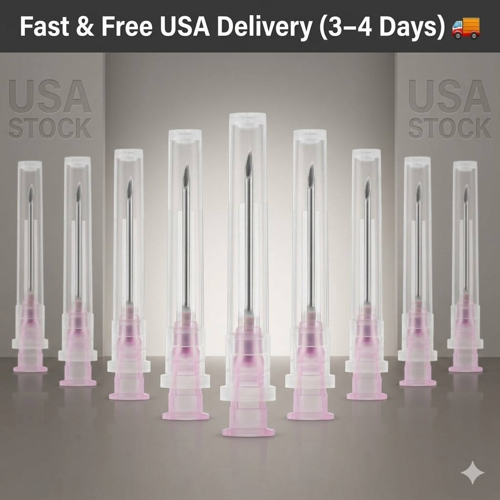 100PCS 18G 1 Inch Luer Lock Dispensing Needles Individually Packed Sterile Pack