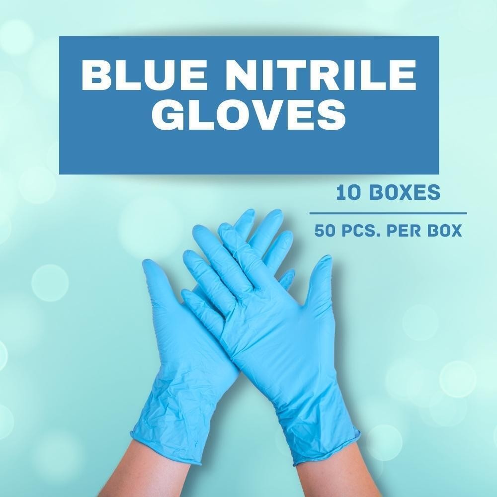 Small 8 MIL Textured Blue Nitrile Exam Powder-Free Gloves 500 Pieces