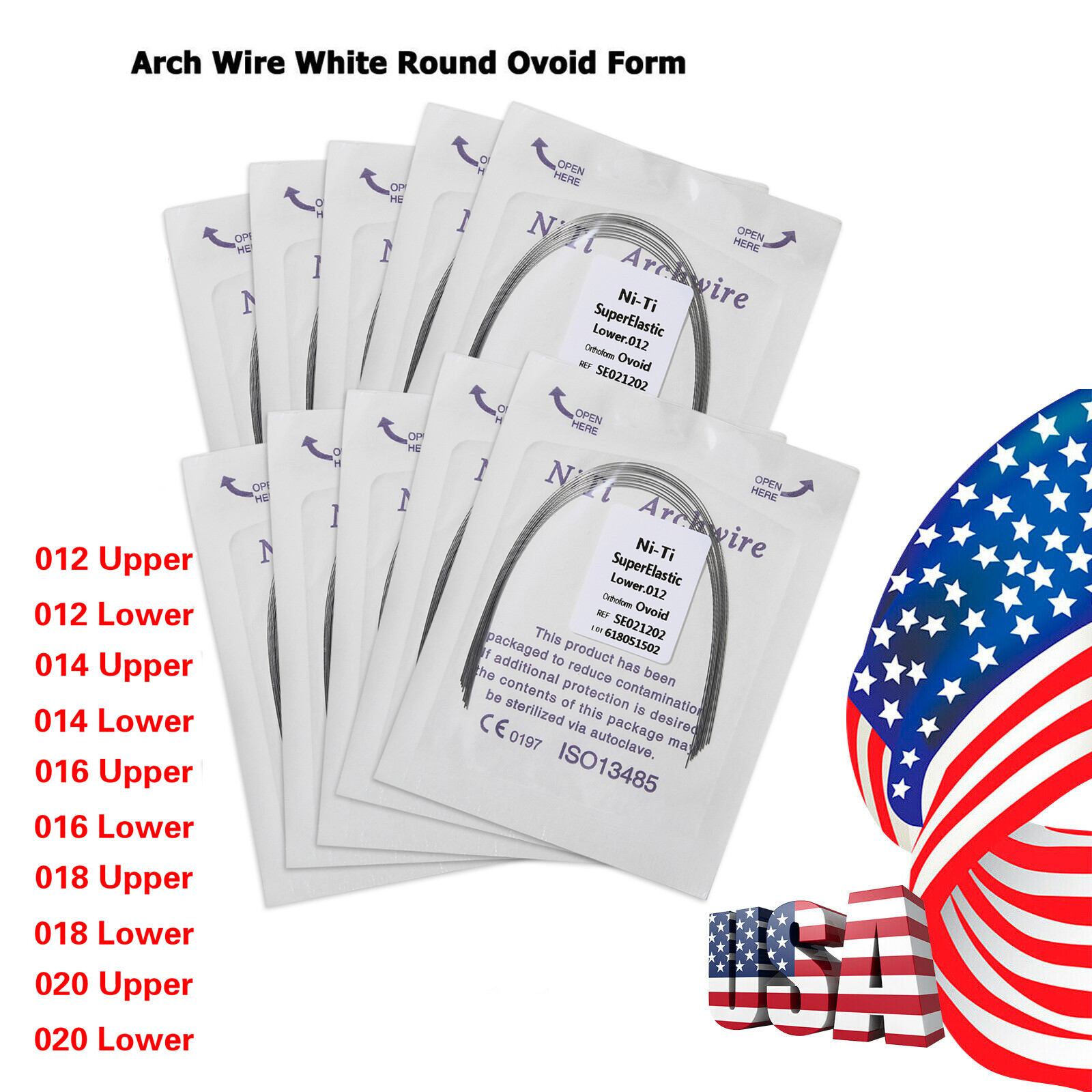 10bags Dental Orthodontic Arch Wire Niti Super Round for Braces Bracket st