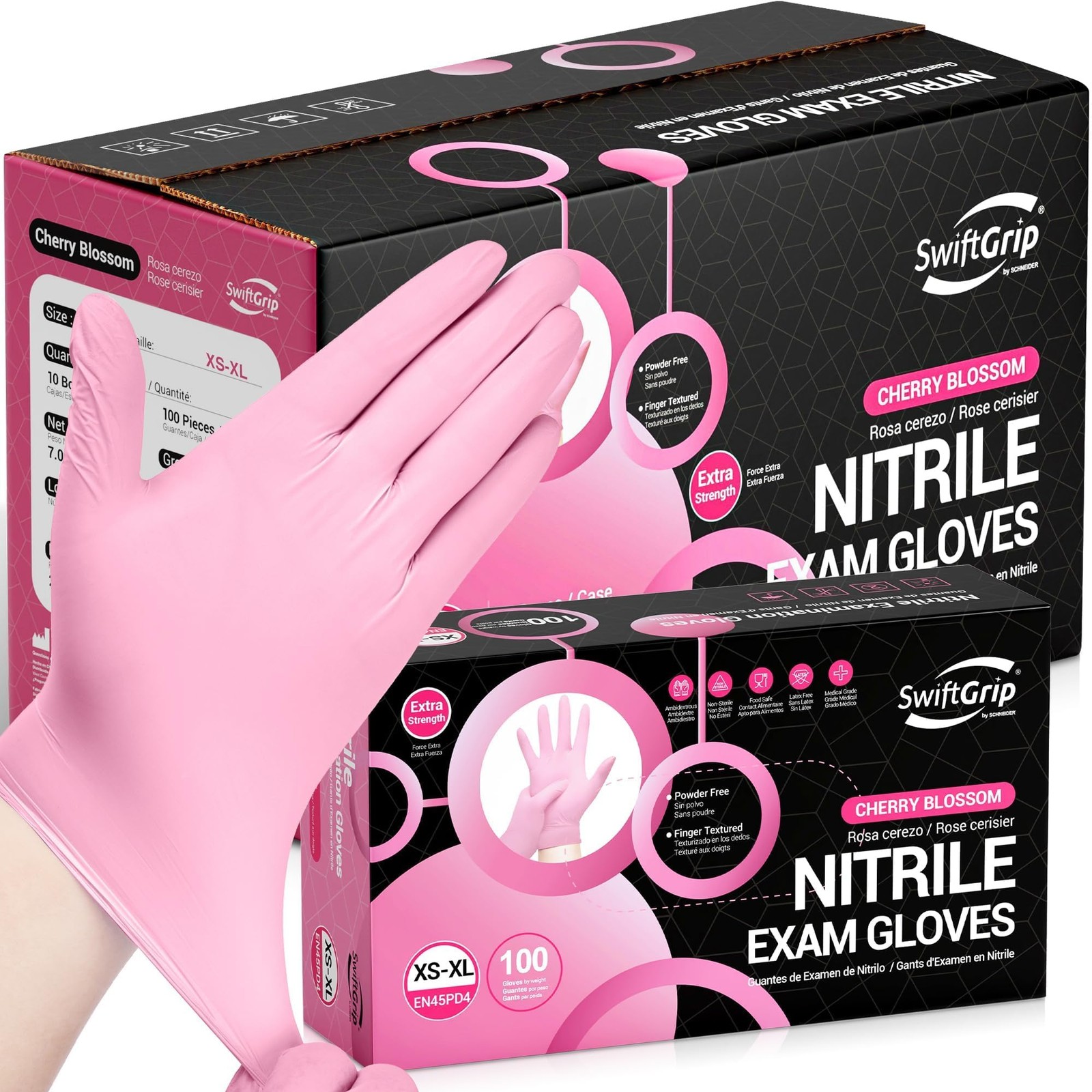 SwiftGrip Nitrile Exam Gloves, Small, 4 Mil, Powder Free, 1000 Count