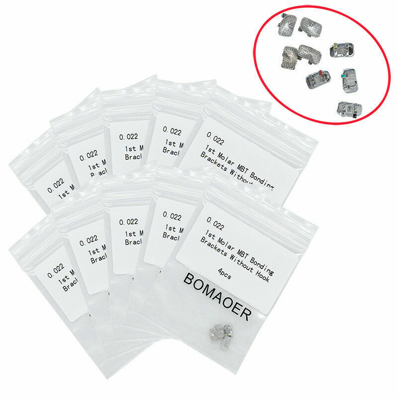 10 Kits Dental Orthodontic Brackets MBT 0.22 for 1st Molar No Hook