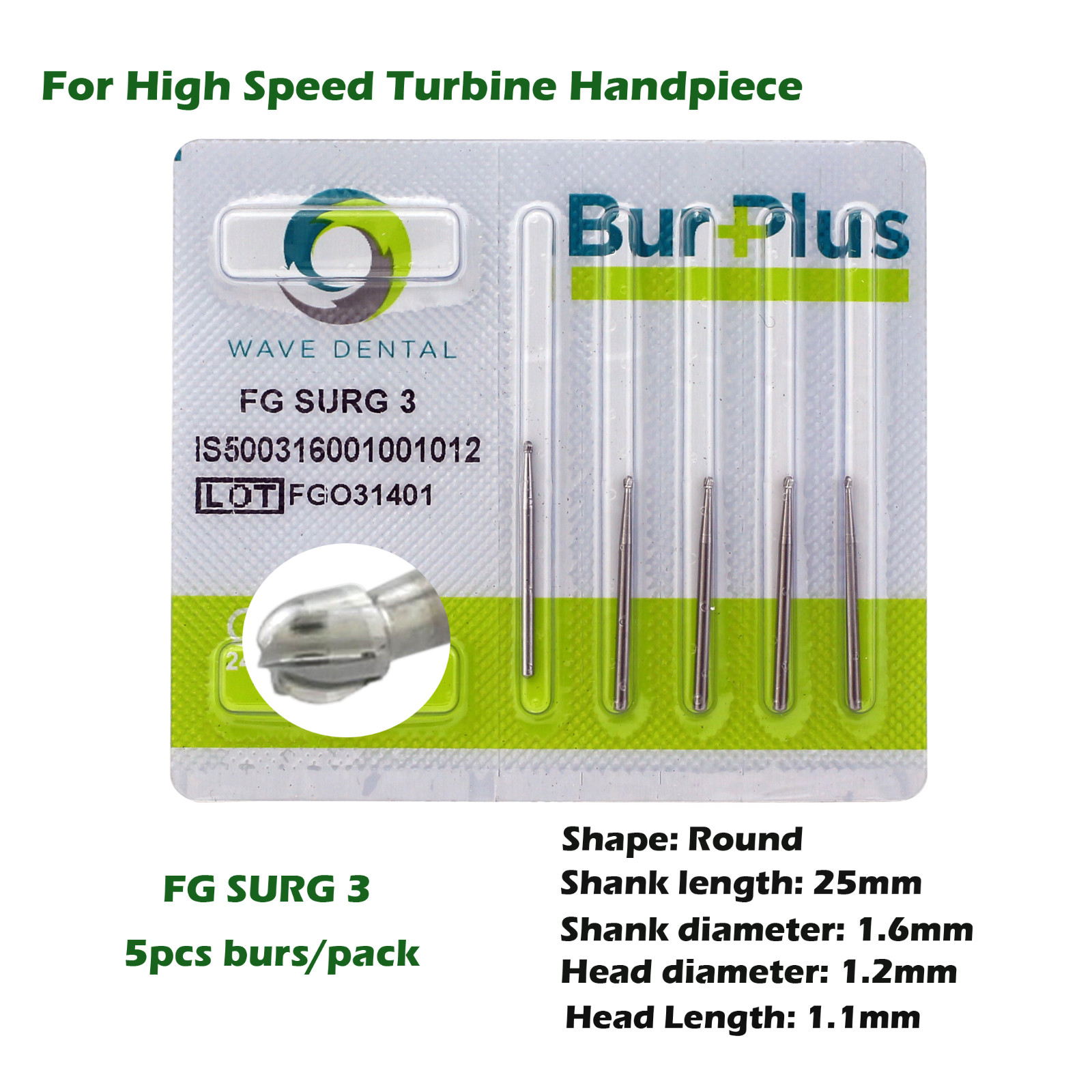 Wave Dental Surgical Burs Long Carbide Bur 25mm 557 557L FG 4 6 330 High Speed
