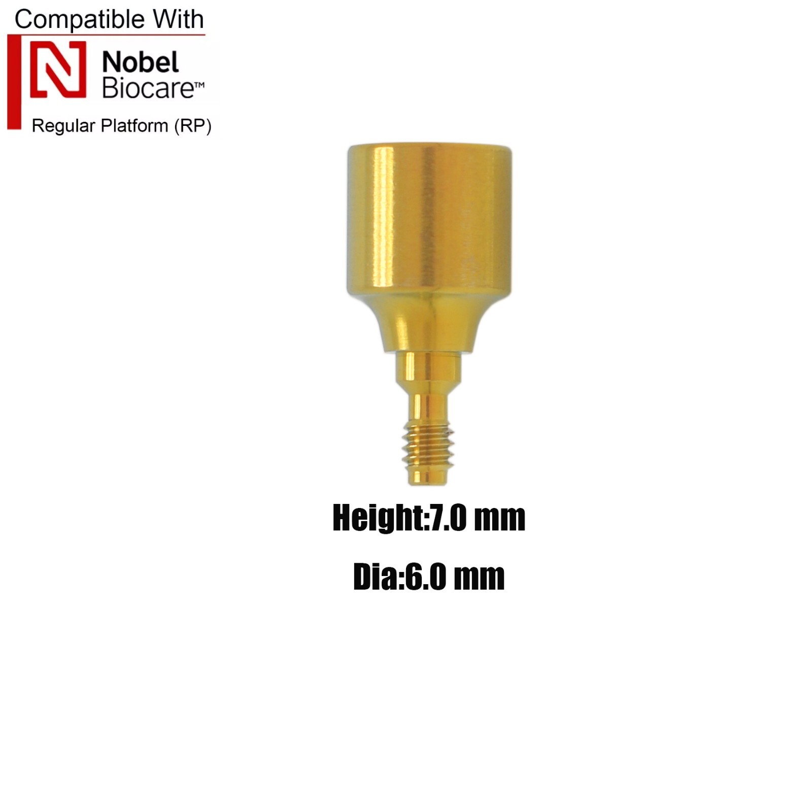 NobelActive Dental Healing Abutment Cap Fit Nobel Biocare Height 3/5/7mm RP NP
