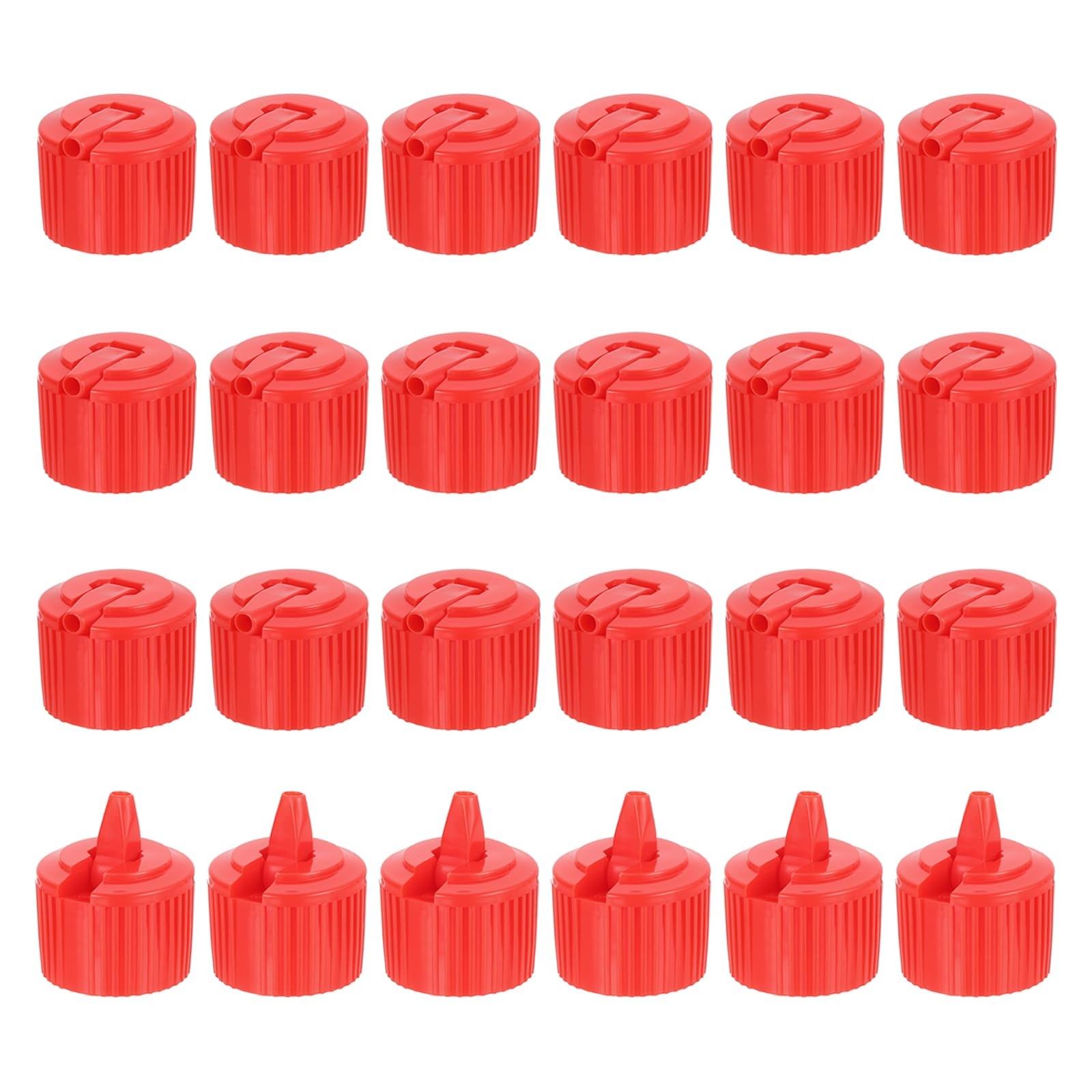 PATIKIL 24 Pcs 24/410 Flip Bottle Top Dispensing Caps, Plastic 24mm, Red