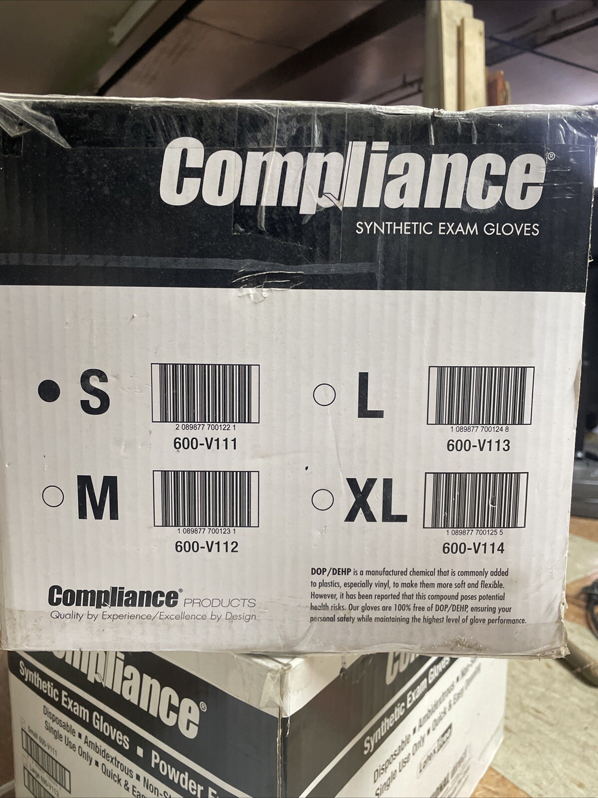Compliance Synthetic Exam Gloves, Case of 10 Boxes, 150/box, 1500Pcs, Size Small