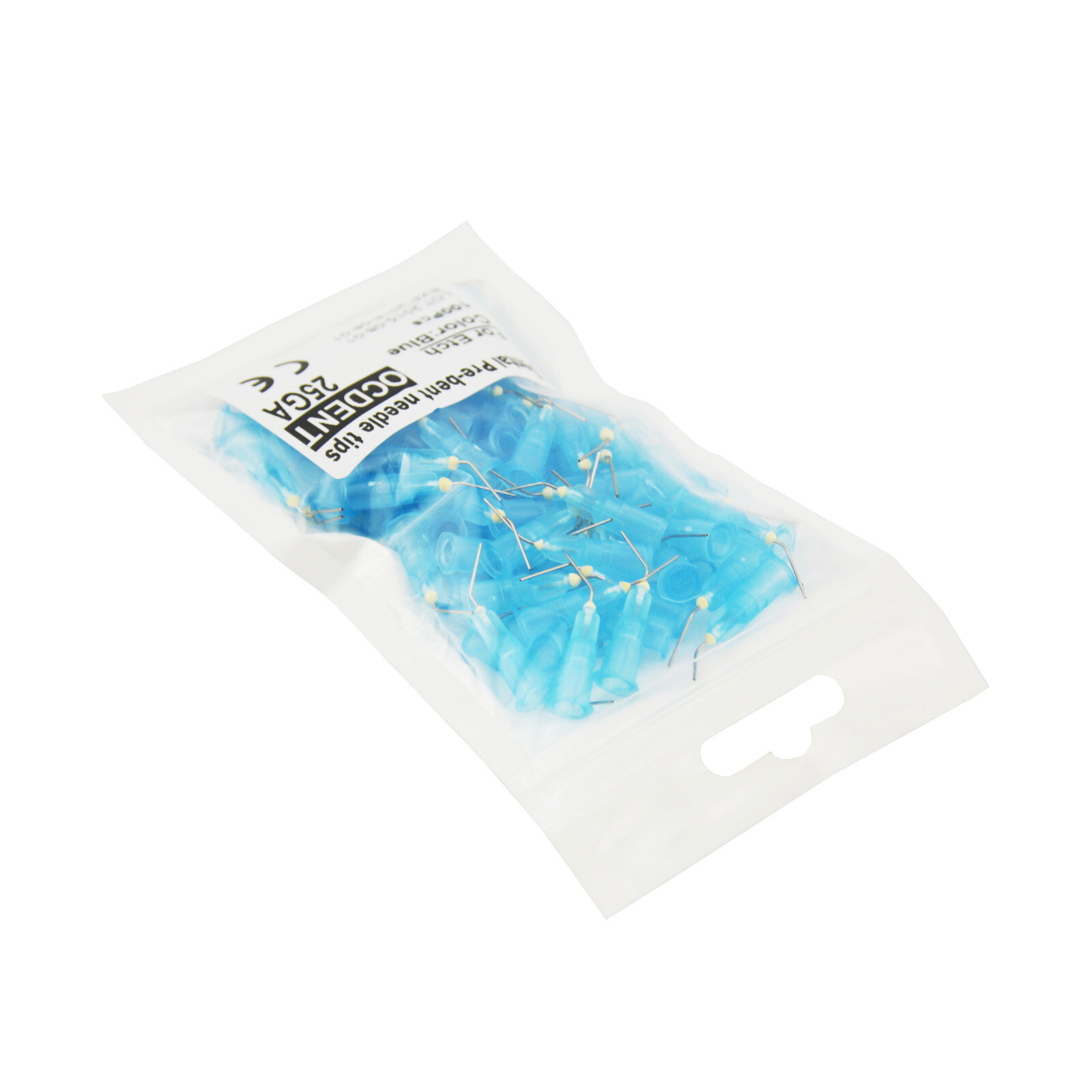 1000 Blue Etch Pre-Bent Applicator Needle Tips, 25 Gauge (10 Bags of 100)