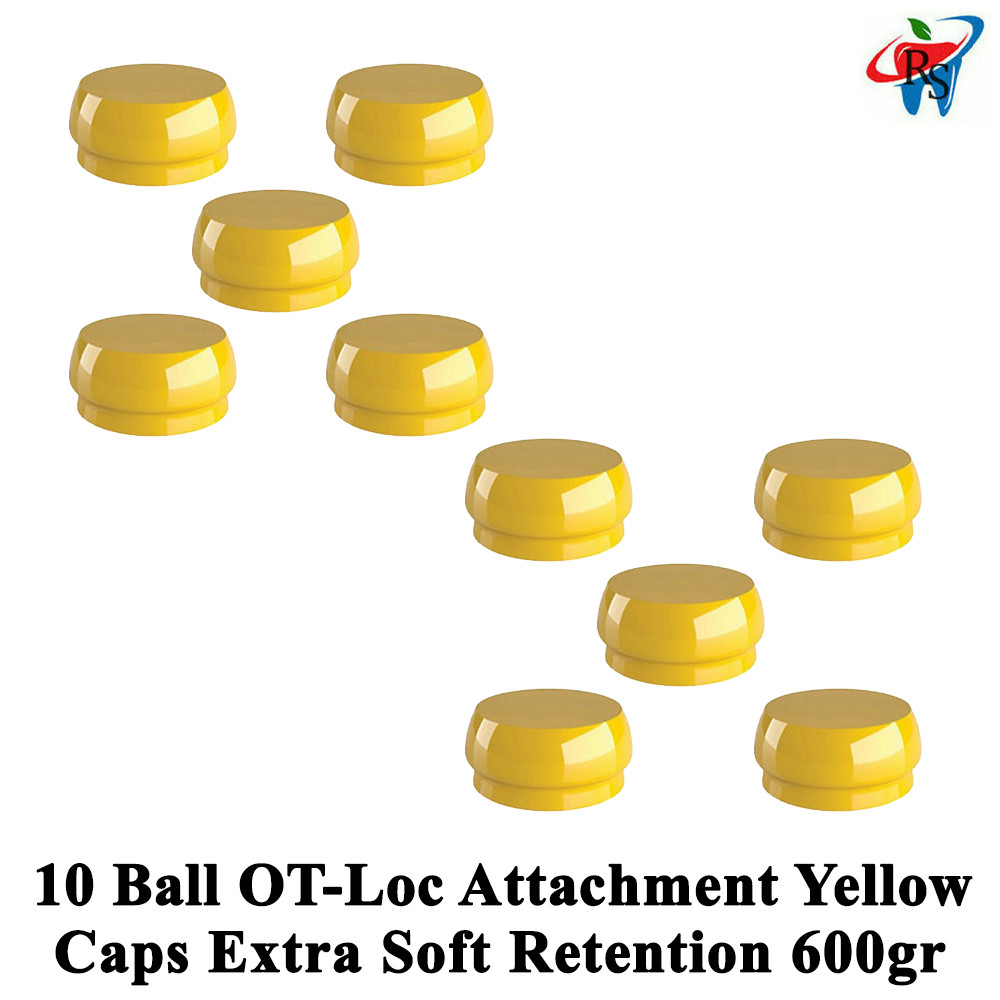 10pcs Yellow Silicone OT Loc Caps Extra Soft Retention 600gr