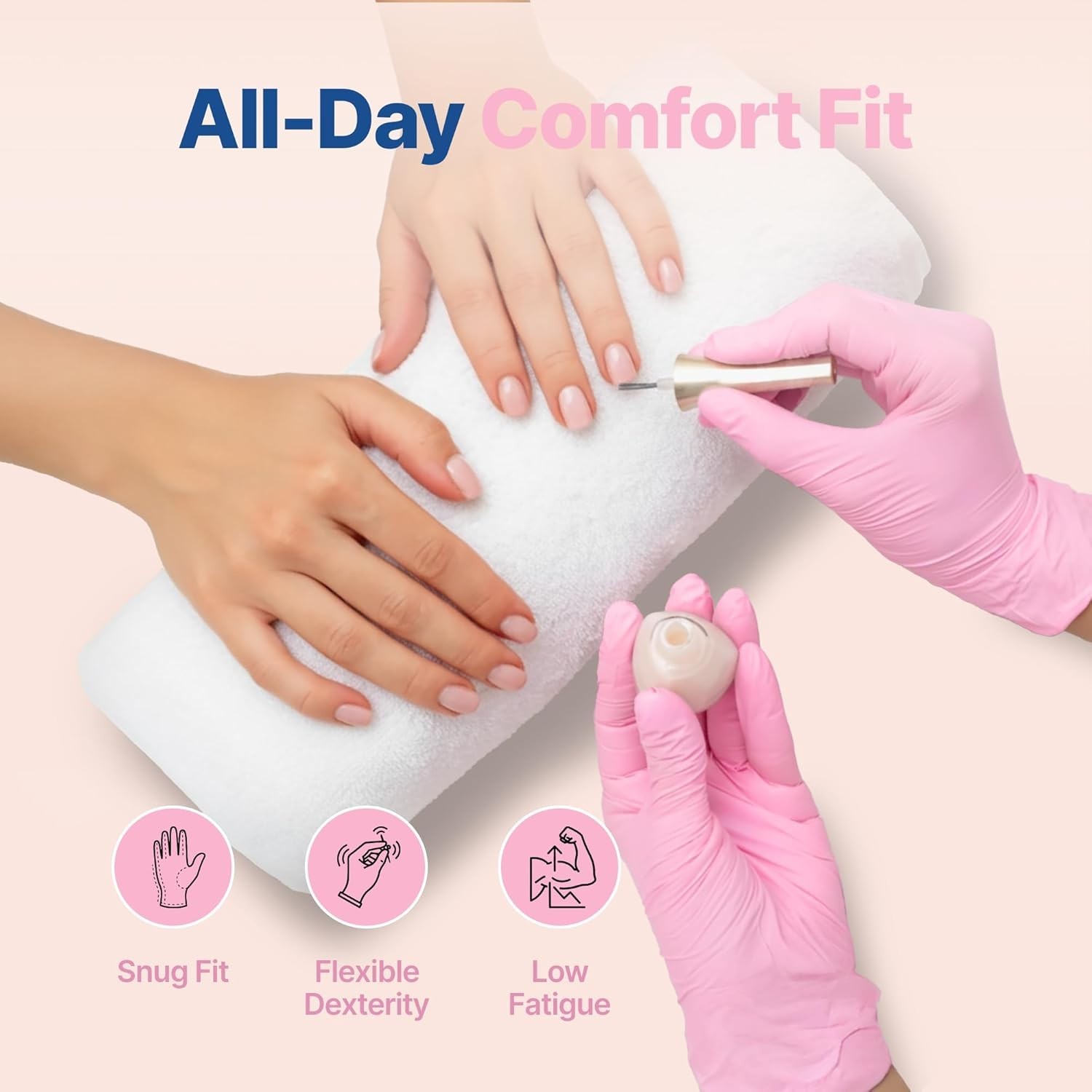 Versatile Pink Nitrile Gloves – 4-mil, Powder-Free, 50 Count for Multiple Uses