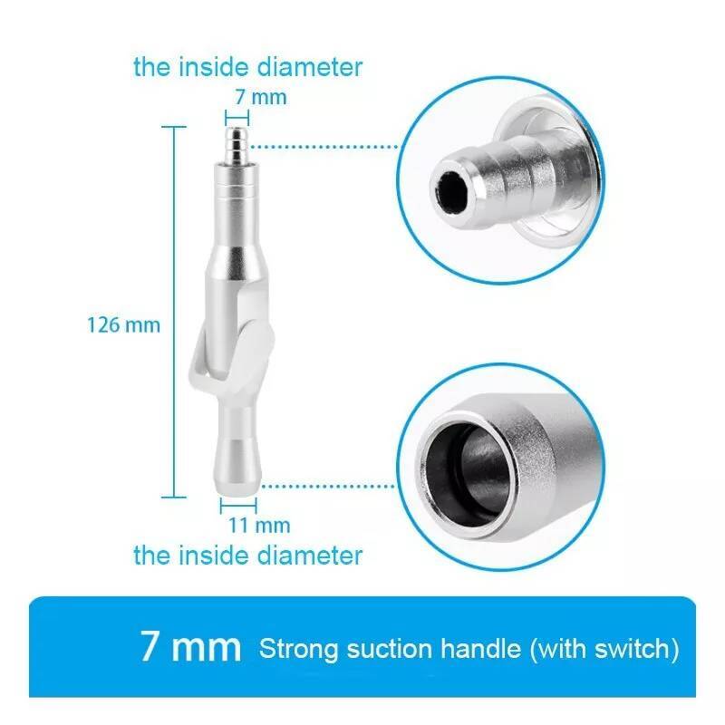 7/13mm Dental Strong Weak Suction Handle with Switch Metal Dental Chair Turbine