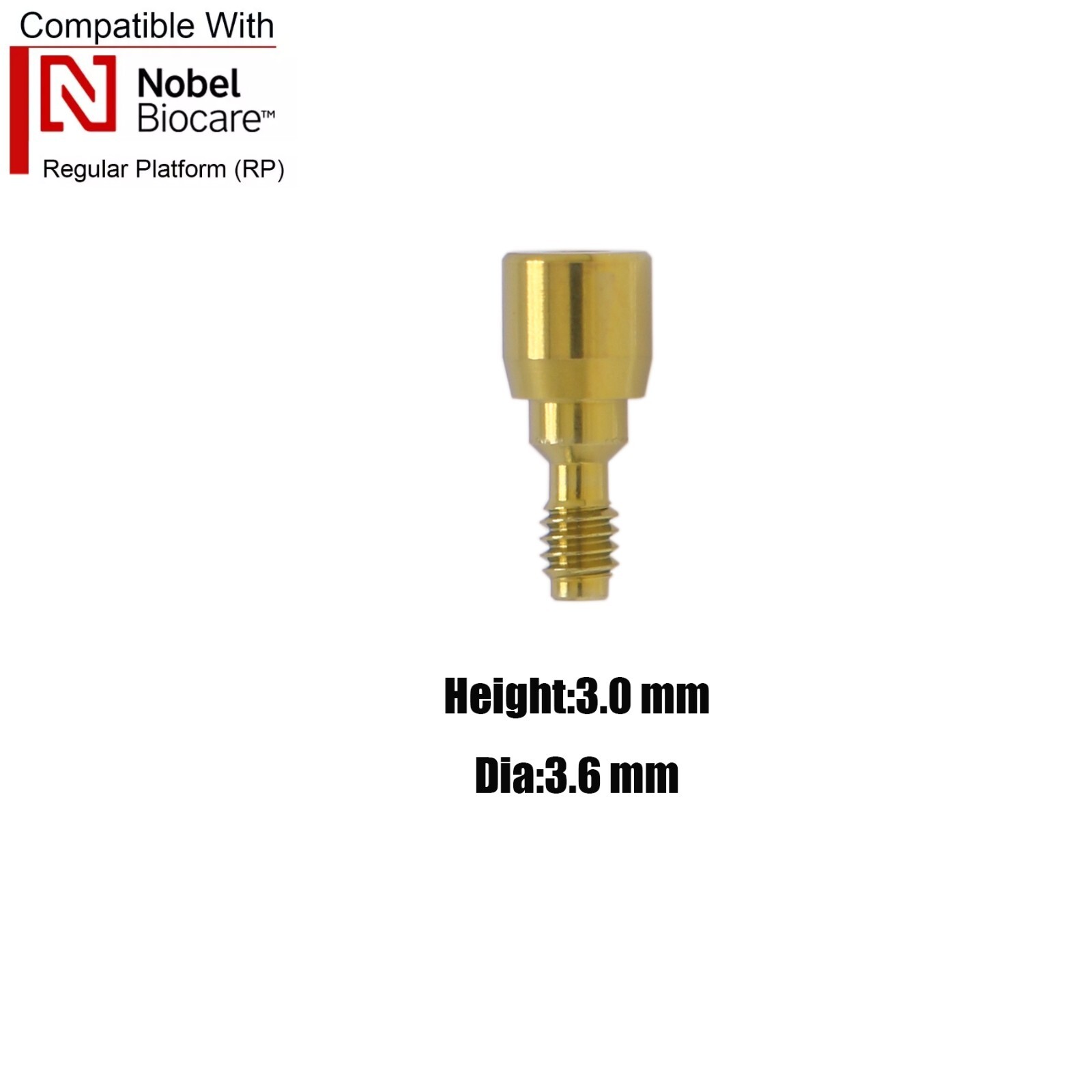 NobelActive Dental Healing Abutment Cap Fit Nobel Biocare Height 3/5/7mm RP NP