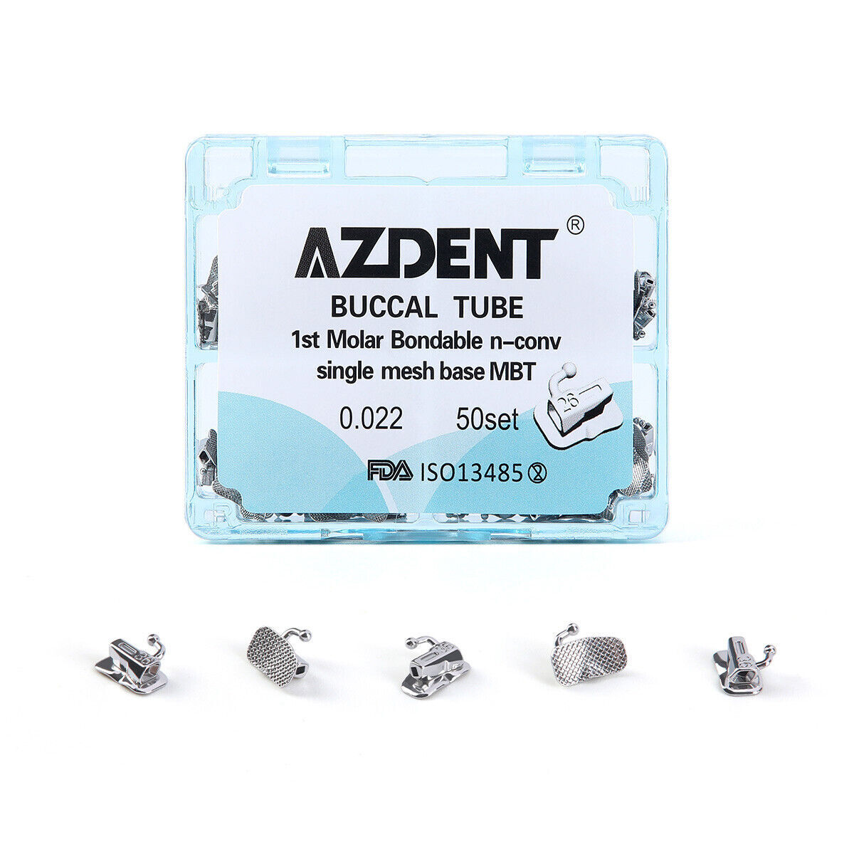 AZDENT Dental Orthodontic Buccal Tubes 1st/2nd Molar Non-Conv Roth MBT 022 018