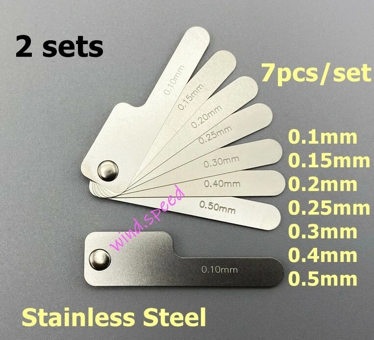 2 Sets Dental Orthodontic Interproximal Reduction IPR Gauge Ruler 0.10-0.50mm