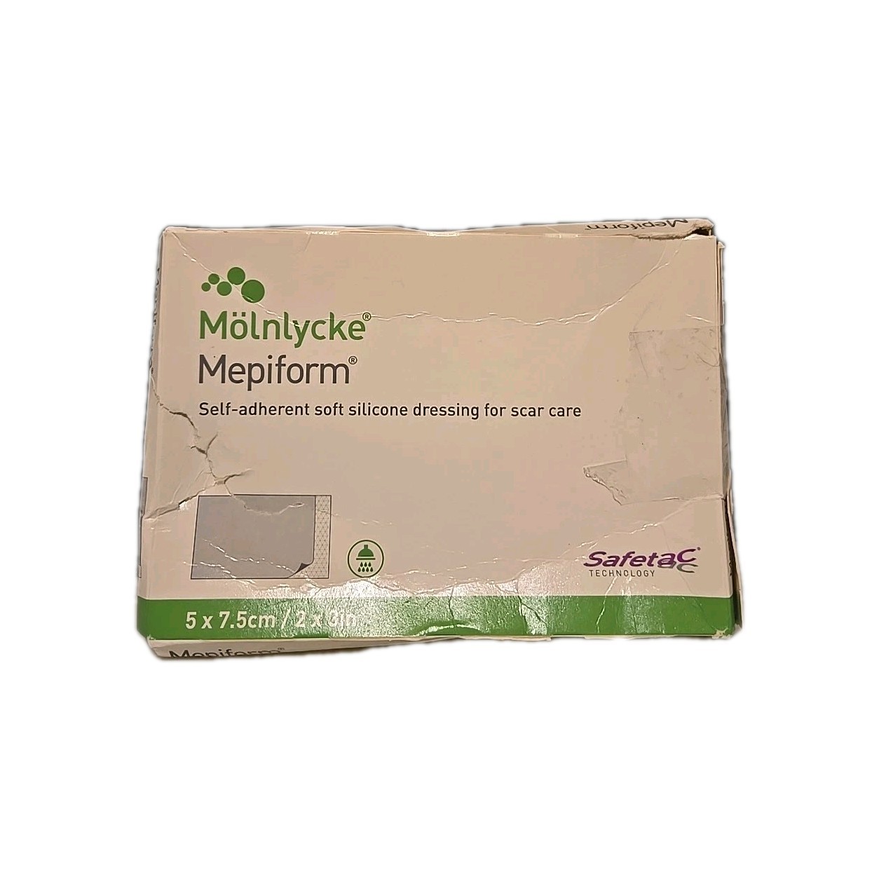 Molnlycke Mepiform Soft Silicone Dressing For Scar Care 5×7.5 cm 2×3″ 5 Pack NEW