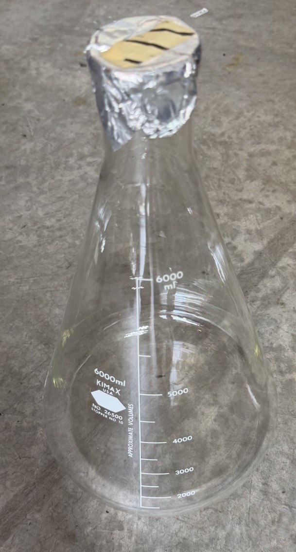 Kimble Kimax Glass 6000mL Narrow Mouth Graduated Erlenmeyer Flask, 26500-6000