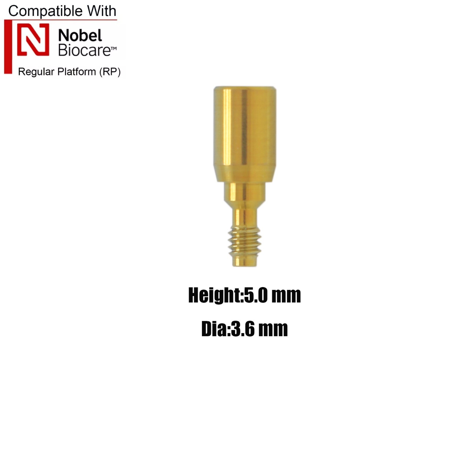 NobelActive Dental Healing Abutment Cap Fit Nobel Biocare Height 3/5/7mm RP NP