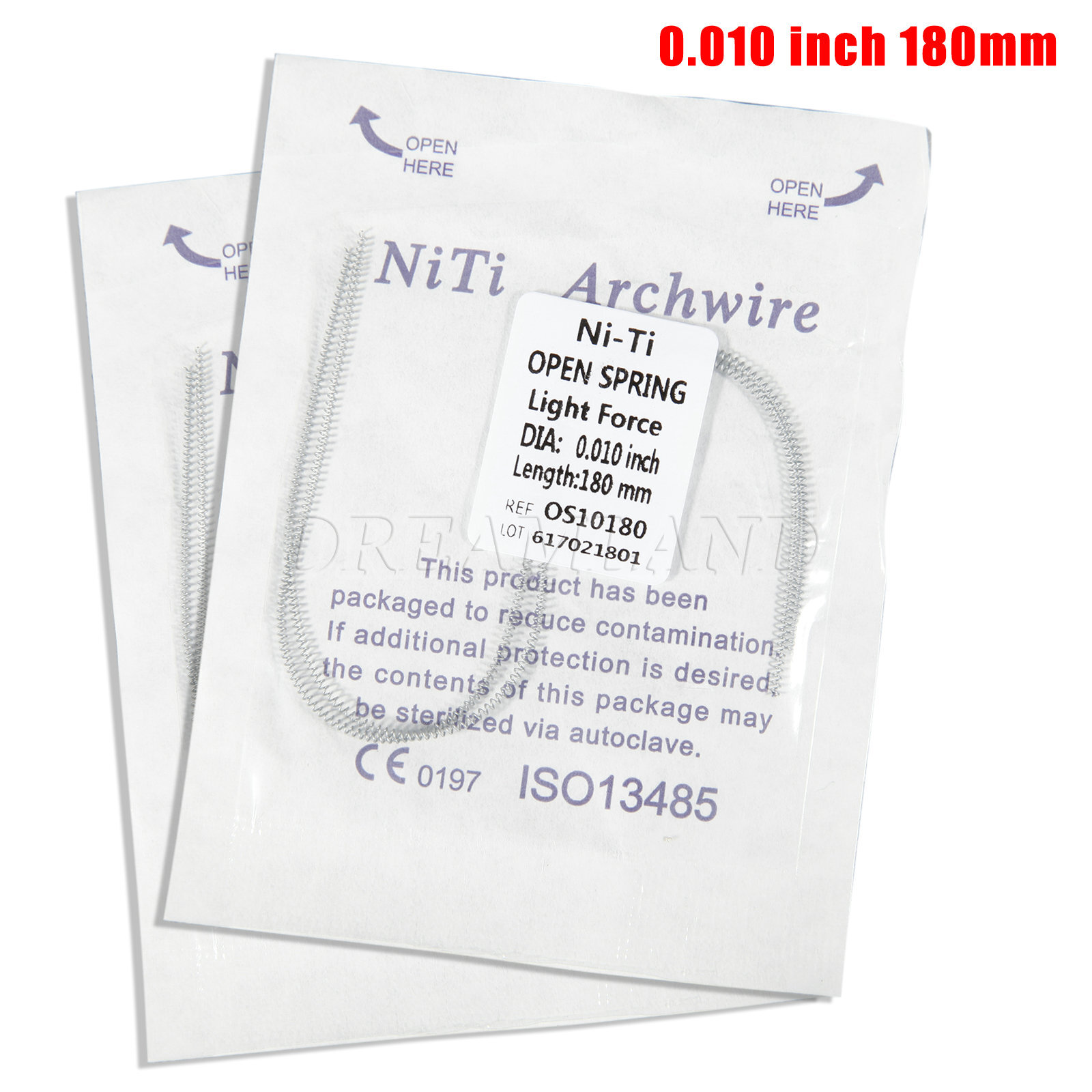Orthodontic Dental Ortho Niti Open Coil Spring 0.010/0.012*180mm 2PCS/Pack